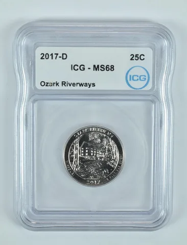 2017-D Washington Quarter ATB Ozark Riverways MS68 ICG