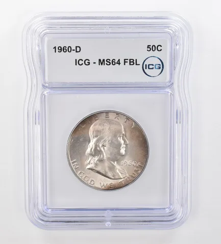 1960-D Franklin Half Dollar MS64 FBL ICG Beautiful Tone *0879