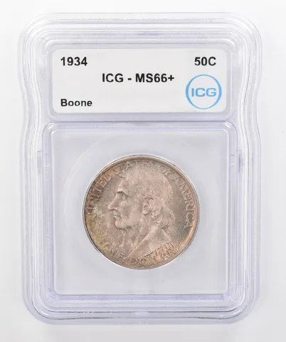 1934 Boone Commemorative Half Dollar MS66+ ICG Beautiful Tone a0278