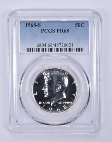 1968-S Kennedy Half Dollar PR68 PCGS Blue Label