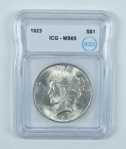 1923 Peace Silver Dollar MS65 ICG