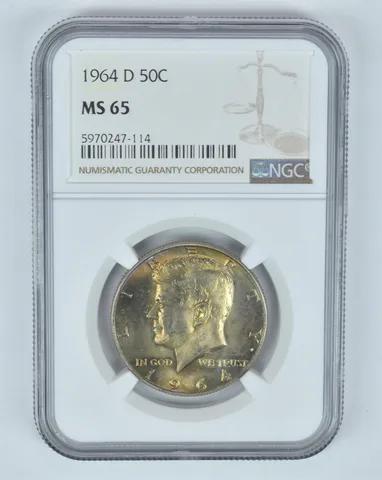 MS65 1964-D Kennedy Half Dollar - Graded NGC Toned! a8940