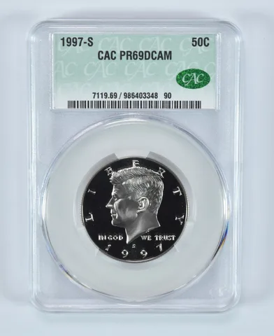 1997-S Kennedy Half Dollar PR69 DCAM CAC CACg