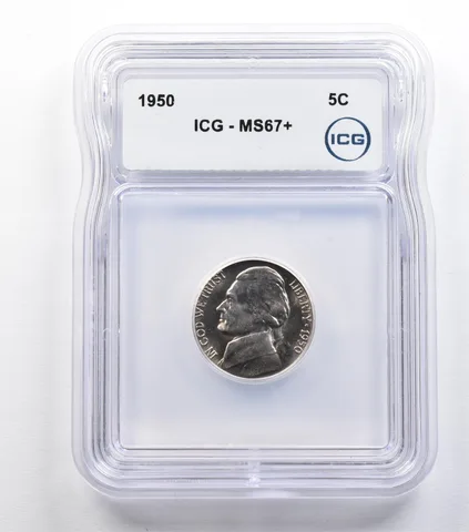 1950 Jefferson Nickel MS67+ ICG *9343