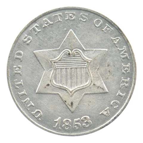 1853 Three Cent Silver Trime *9330