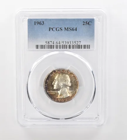 1963 Washington Quarter MS64 PCGS Beautiful Tone *0940