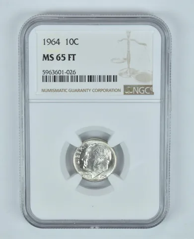 MS65 FT 1964 Roosevelt Dime - Graded NGC Toned! *9029