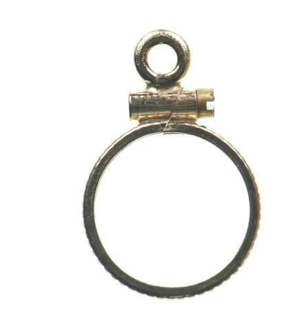 12K 10.3mm Gold Filled Token Coin Bezel Pendant Frame Edge *1417