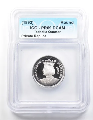 1893 Isabella Quarter Half Dollar PR69 ICG Museum Gallery Strike *1266