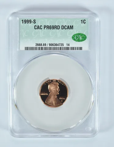 1999-S Lincoln Memorial Cent PR69 RD DCAM CAC CACg