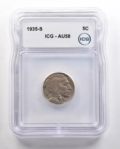 1935-S Indian Head Buffalo Nickel AU58 ICG *4419
