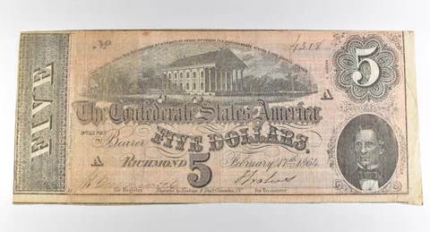 1864 $5 Richmond VA Confederate States Of America Obsolete Note *3870