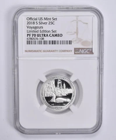 2018-S Silver Quarter Voyageurs Limited Edition Set PF70 UCAM NGC