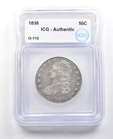 1836 Capped Bust Half Dollar O-110 Authentic ICG *2985