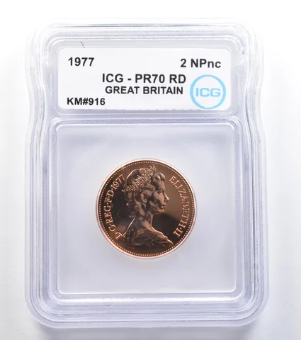 1977 Great Britain 2 New Pence KM#916 PR70 RD ICG *7836