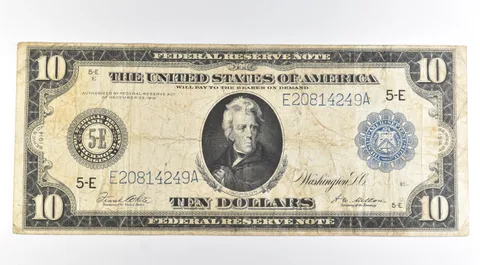 1914 $10 US FRN Note Large Note Blue Seal FR#923 *8481