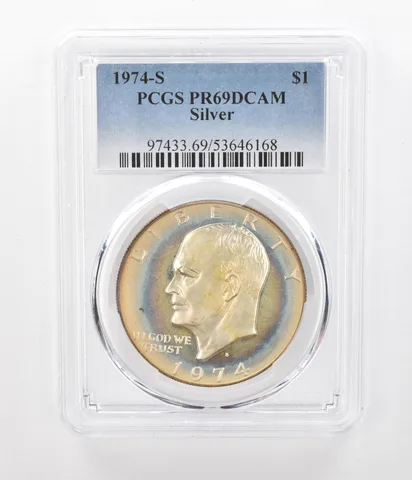 1974-S Eisenhower $1 Silver PR69 DCAM PCGS Beautiful Tone a1156
