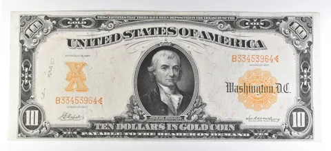 1907 $10 US Gold Certificate Large Note Yellow Seal *5651