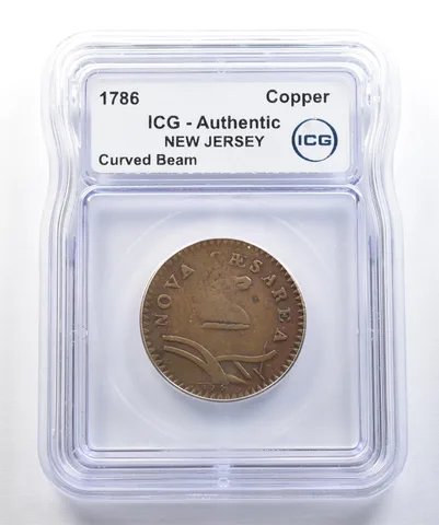 1786 New Jersey Copper Curved Beam Authentic ICG *7795
