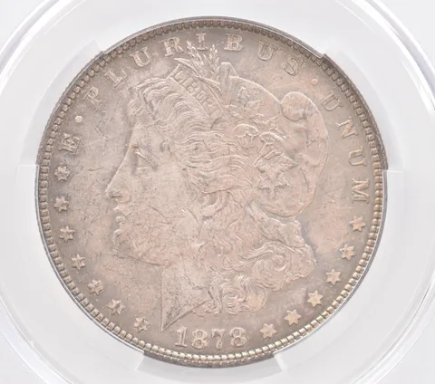 1878 7/8TF Morgan Silver Dollar Weak MS62 CAC CACg Beautiful Tone *2565