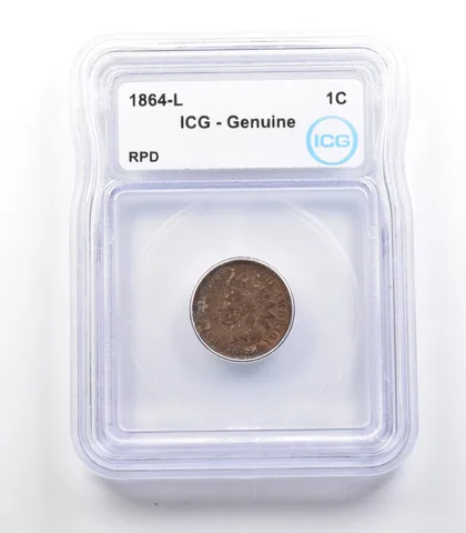 1864 L Indian Head Cent Mint Error RPD Genuine BN ICG *2324