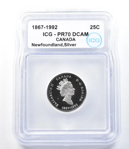 1867-1992 Canada 25 Cents Silver Newfoundland PR70 DCAM ICG *8933