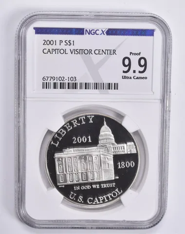 2001-P Capitol Visitor Center Commemorative Dollar Proof 9.9 UCam NGC NGCX
