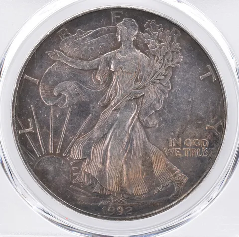 1992 American Silver Eagle MS65 PCGS Beautiful Tone *1455