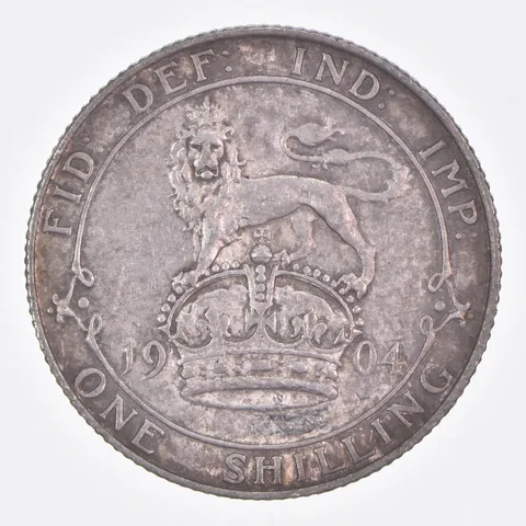 Better Date - 1904 Great Britain 1 Shilling World Coin- Silver *335