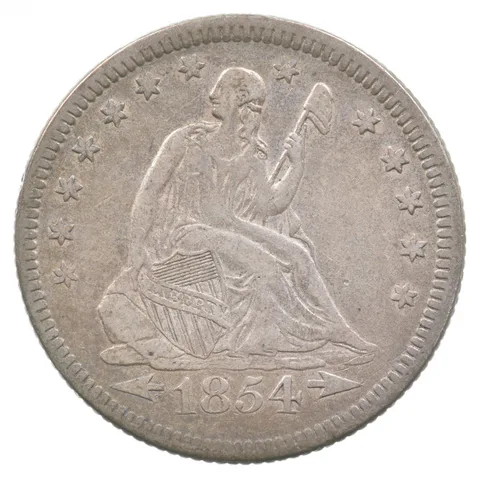 1854 Seated Liberty Quarter Arrows *8886