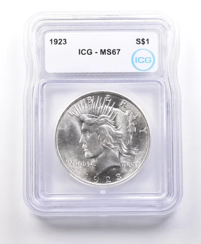 1923 Peace Silver Dollar MS67 ICG *5021