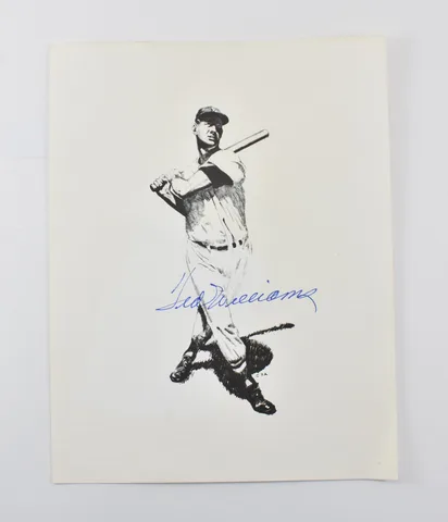 Ted Williams Signed Sketch SGC Authentic a4016
