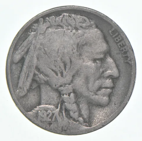 1927-S Indian Head Buffalo Nickel Average Circ