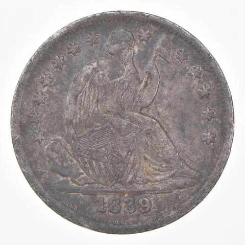 1839 Seated Liberty Half Dime No Drapery Beautiful Tone *1207