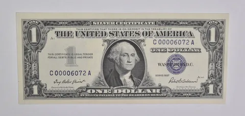 1957 $1 United States Silver Certificate Blue Seal Fancy Serial Number LOW *5447