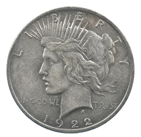 Early - 1922 Peace Silver Dollar - 90% US Coin *430