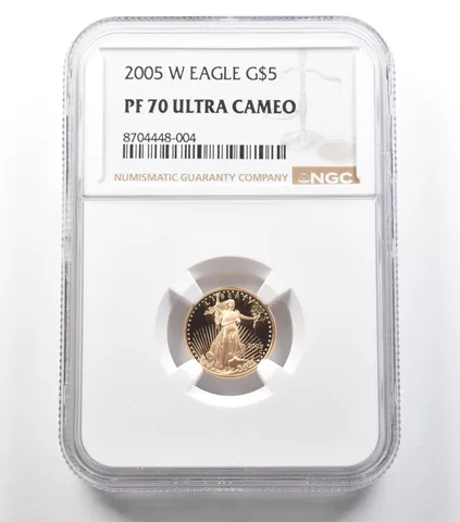 2005-W $5 American Gold Eagle 1/10 Oz Gold PF70 UCAM NGC