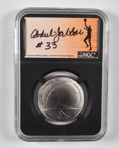 2020-D Basketball HOF 50c MS70 NGC Kareem Abdul Jabbar Signed #33