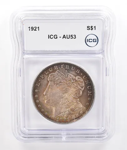 1921 Morgan Silver Dollar AU53 ICG Beautiful Tone *7211