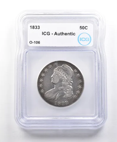 1833 Capped Bust Half Dollar O-106 Authentic ICG *5606