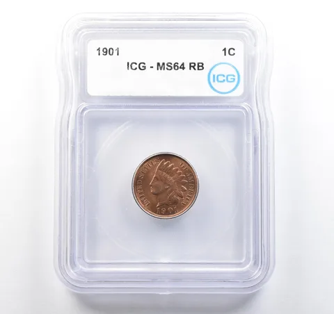 1901 Indian Head Cent MS64 RB ICG *9717
