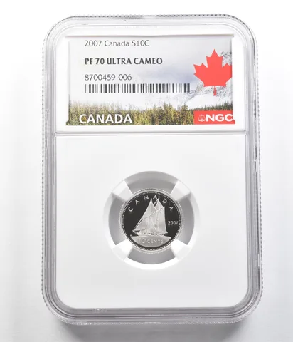 2007 Canada 10 Cents Silver PF70 UCAM NGC Canada Label