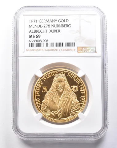 MS69 1971 Germany Gold Mende-278 Nurnberg Albrecht Durer NGC *6060