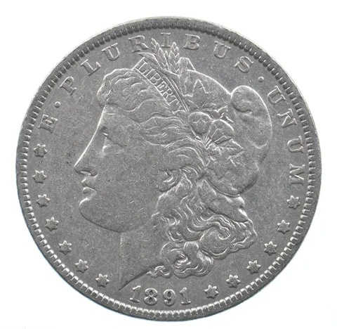 Early - 1891 Morgan Silver Dollar - 90% US Coin *960