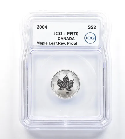 2004 Canada 2 Dollars Silver Maple Leaf Reverse Proof PR70 ICG a5261