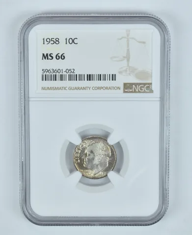 MS66 1958 Roosevelt Dime - Graded NGC Toned! a9062