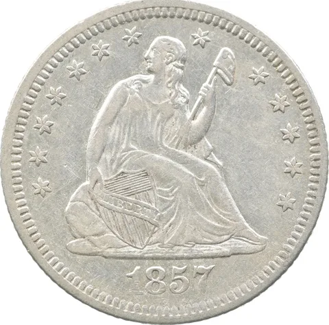 1857-O Seated Liberty Quarter a8925