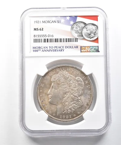 1921 Morgan Silver Dollar MS62 NGC - Great Tone *9910