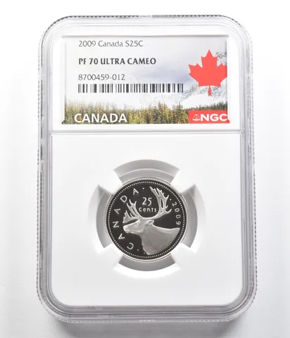 2009 Canada 25 Cents Silver PF70 UCAM NGC Canada Label