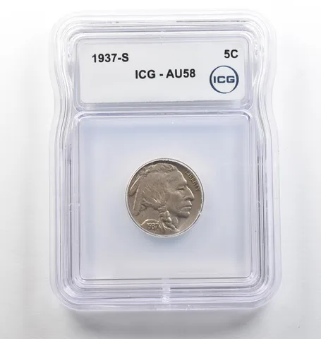 1937-S Indian Head Buffalo Nickel AU58 ICG *3995